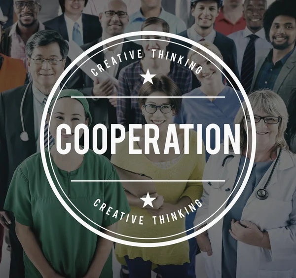Cooperación Unidad Juntos Trabajo en Equipo Concepto de Asociación —  Fotos de Stock