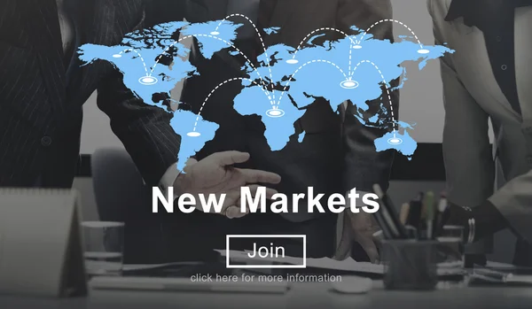 Nuevos Mercados, Concepto de Marketing Empresarial Global — Foto de Stock
