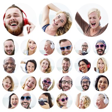 İnsanların yüzleri kavram kümesi