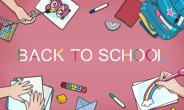 Fondo con texto: Volver a la escuela — Foto de Stock