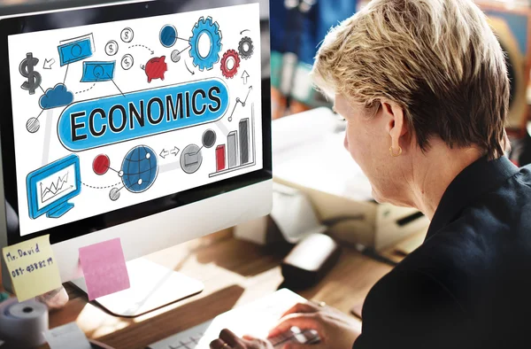Közgazdasági monitor koncepció — Stock Fotó