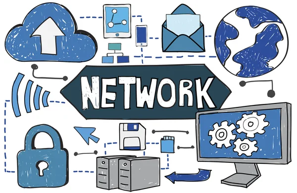 Template with network concept — Stock Photo, Image