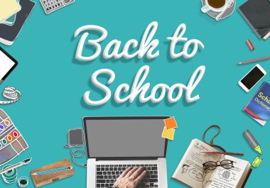 Arka plan metin ile: Back to School