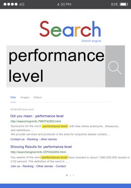 performans düzeyi konsepti ile şablonu