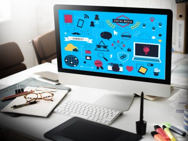 Modern ofis çalışma alanı, ofis, banka donatımı 