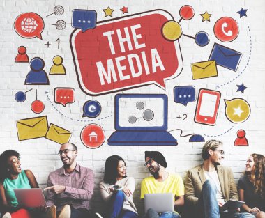 çeşitlilik arkadaşları duvar ile kitle iletişim araçları