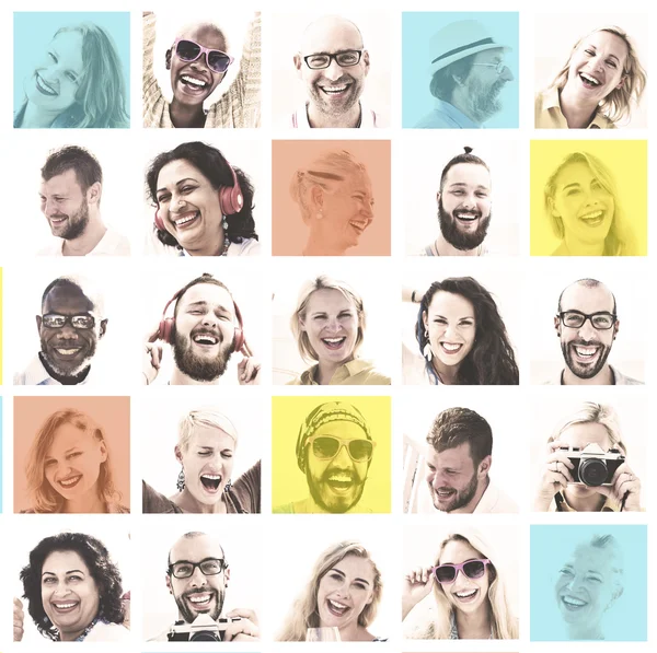 Conjunto de rostros de la gente Concepto —  Fotos de Stock