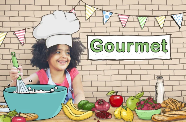 Konzept Kinder- und Gourmetküche — Stockfoto