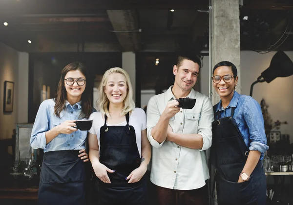 Przyjaciele Barista koncepcja partnerstwa — Zdjęcie stockowe