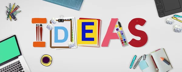 Text Ideas, Creative Art Design Concept — Stock Photo, Image