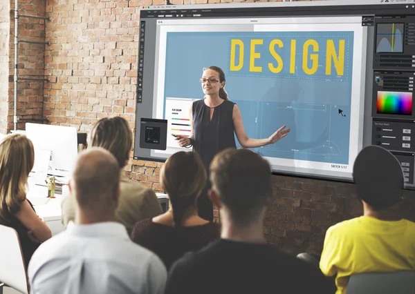 Persone in conferenza con il design — Foto Stock