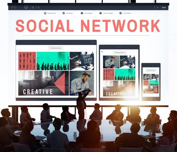 Rede Social, Conexão Conceito — Fotografia de Stock