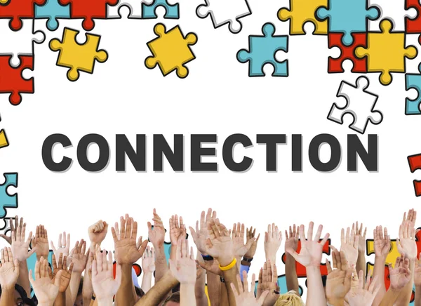 Connessione, Concetto di social media — Foto Stock