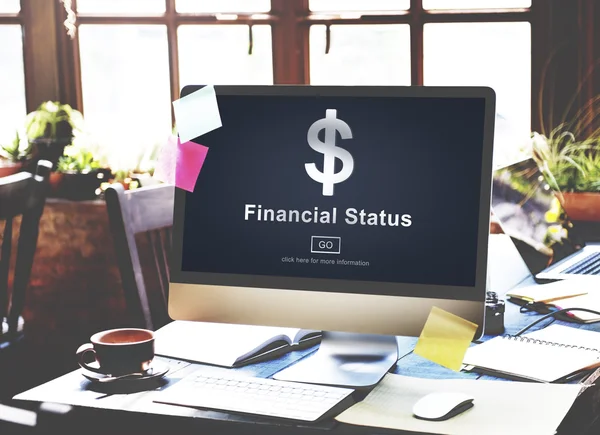 Financial Status text,  Money Concept — Stock Photo, Image