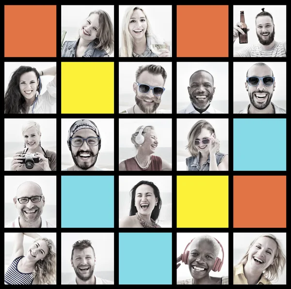 People Set of Faces Concept — Stock Photo, Image