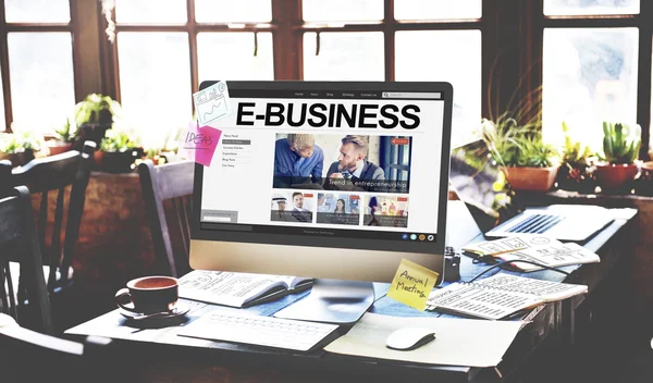 E-Business kereskedelmi fogalom — Stock Fotó