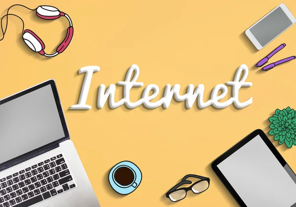 Bakgrund med text: Internet — Stockfoto