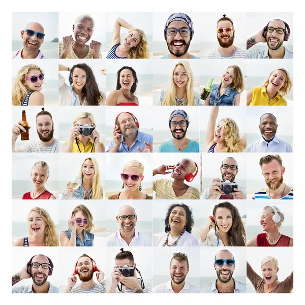 Conjunto de caras de la gente Concepto — Foto de Stock