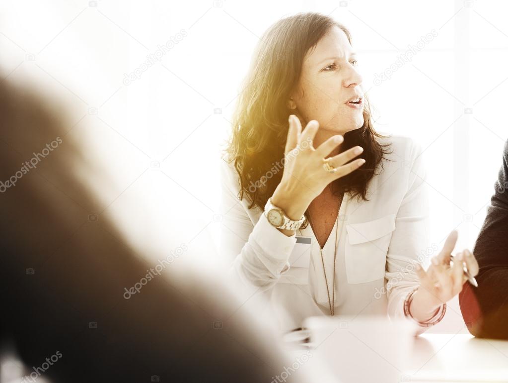 Businesswoman Talking at meeting 