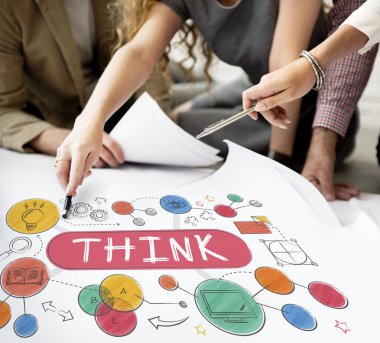 Poster ve düşünmek çalışma tasarımcılar