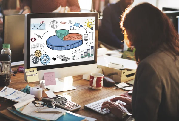 Diagram på monitor koncept — Stockfoto