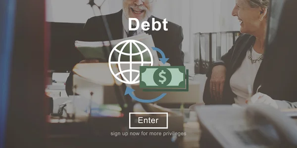 Colleghi d'affari che discutono di debito — Foto Stock