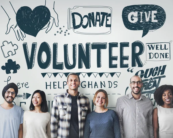 Diversity people with volunteer — Stock Photo, Image