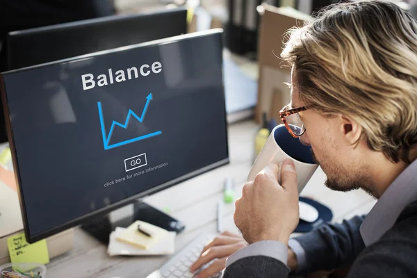 Balance on monitor Concept — Stock Photo, Image