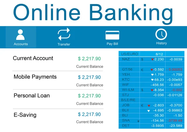 Шаблон с концепцией онлайн-банкинга — стоковое фото