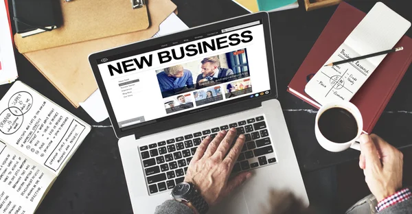 Man working with computer — Stock Photo, Image