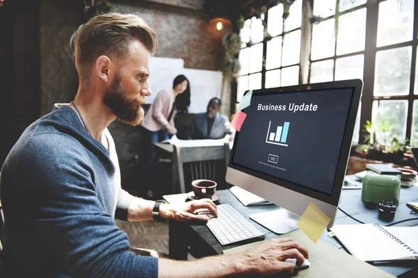 Man and Business Update Graph Concept — Stock Photo, Image