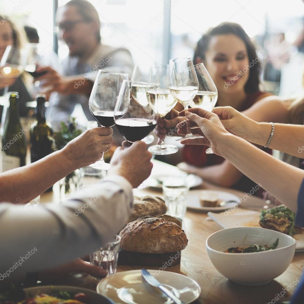  People cheers with glasses 