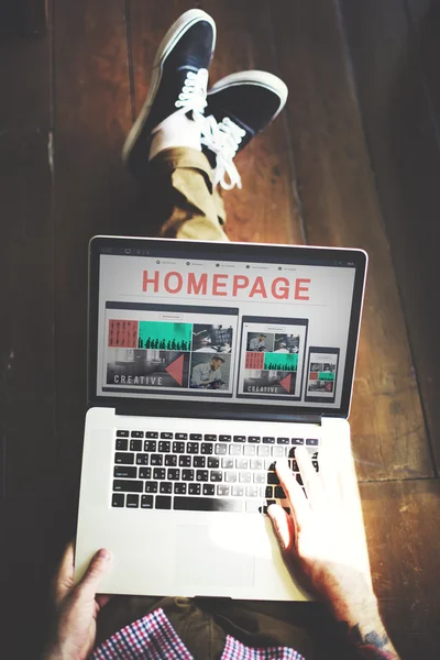 Homepage, Concetto di tecnologia online — Foto Stock
