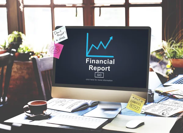 Informática e Informe Financiero Concepto — Foto de Stock