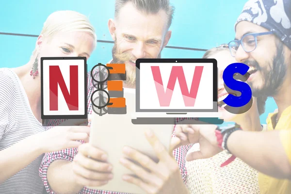 People and News Broadcast Concept — Stock Photo, Image