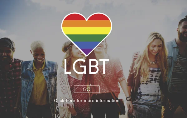 Personnes et LGBT Égalité des droits Rainbow Symbol Concept — Photo