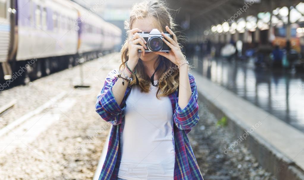 Girl Photographer Traveling 