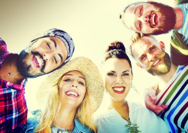 Arkadaşlar Beach kavramı yapıştırma