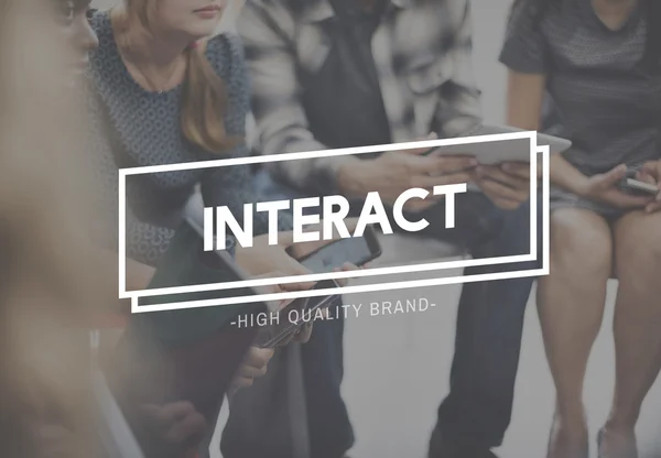 Personas y texto Interact Concept — Foto de Stock