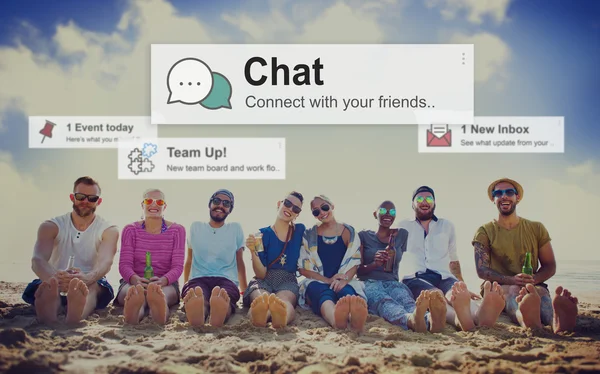 Chat Concept de communication en ligne — Photo