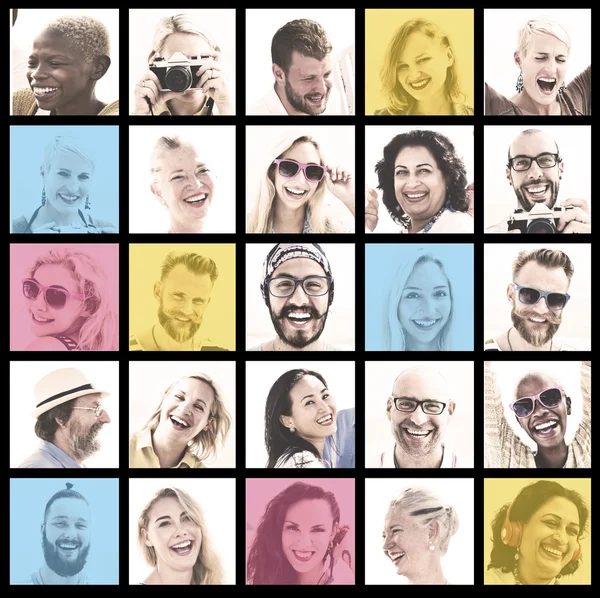 Set of People Faces Concept — Fotografie, imagine de stoc