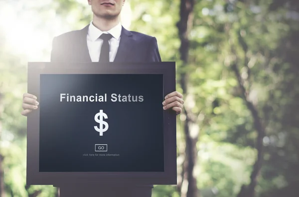 Man and Financial Status Money Concept — Stock Photo, Image