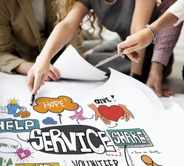 Poster ve hizmet çalışma tasarımcılar