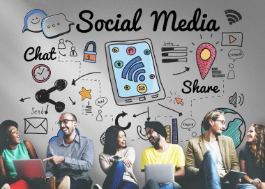 sosyal medya ile duvar çeşitlilik arkadaşları