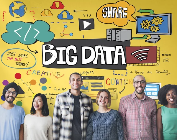 Diversity people with Big Data — Stock Photo, Image