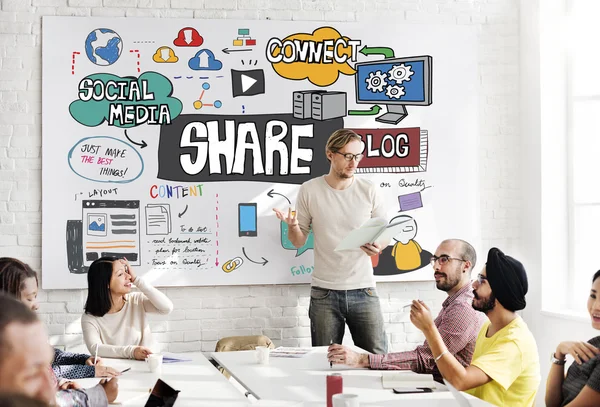 Reunión de negocios con share — Foto de Stock