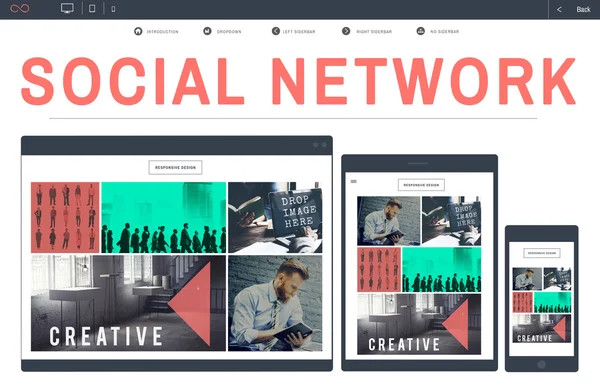 Soziales Netzwerk, Vernetzungskonzept — Stockfoto