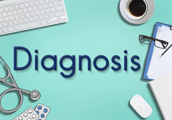 Sfondo con testo: Diagnosi — Foto Stock