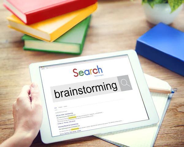 Digital Tablet with Brainstorming concept — Stock Photo, Image