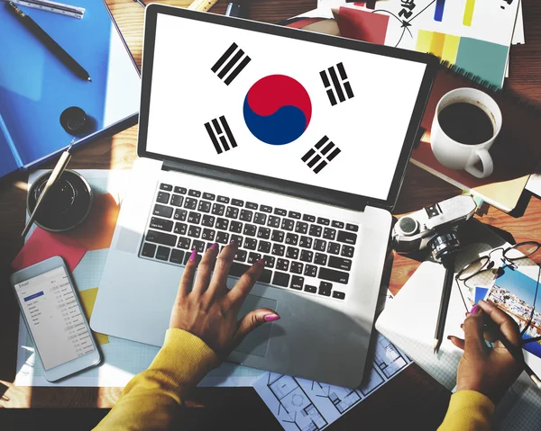 Bandeira Nacional da Coreia do Sul — Fotografia de Stock